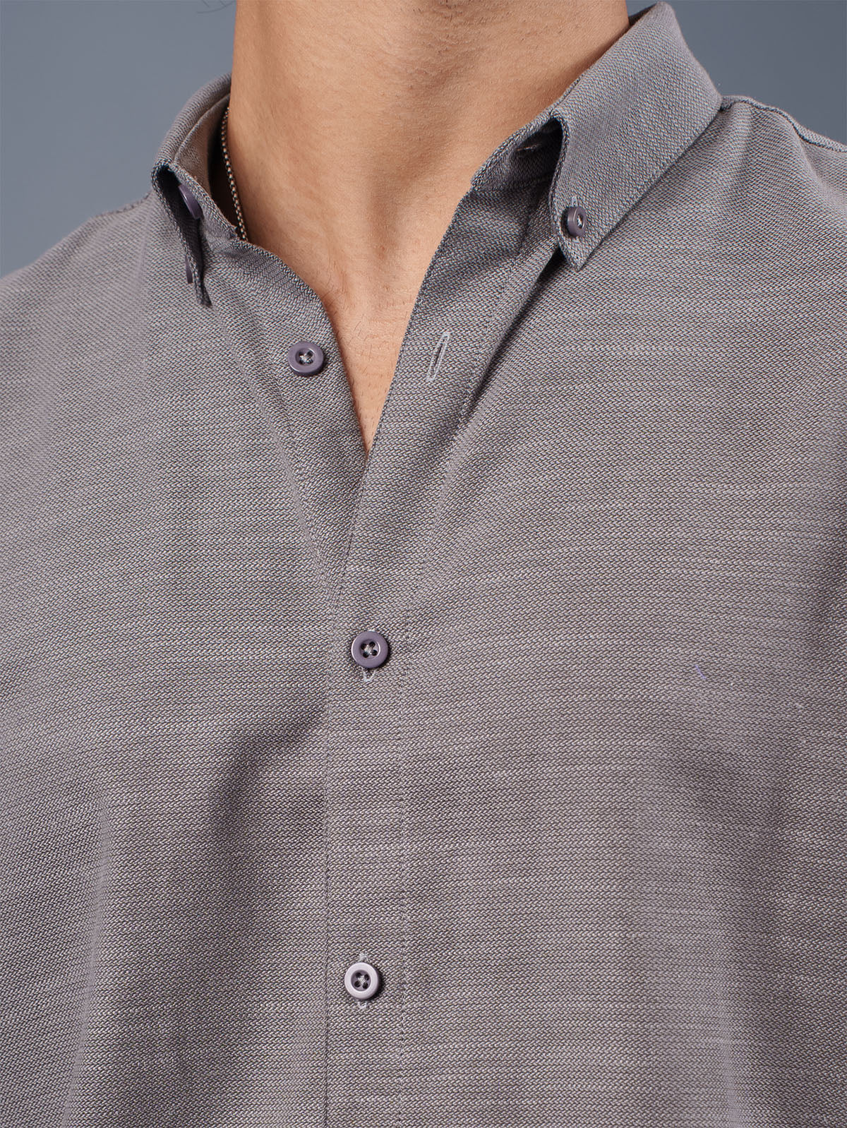TRANSITION Grey Textured Shirt