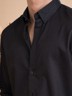 DRIZZLE Jet Black Textured Shirt