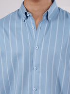 NIGHTFALL Sky Blue Stripe Shirt