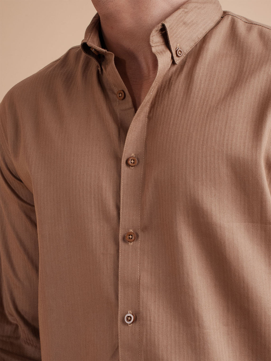 DRIZZLE Mocha Brown Textured Shirt