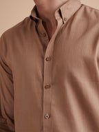 DRIZZLE Mocha Brown Textured Shirt