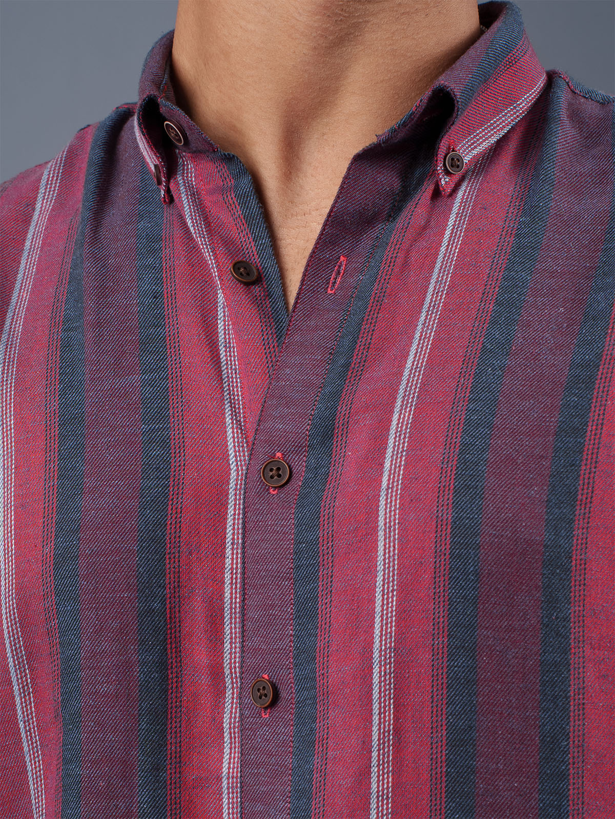 TRANSITION Crimson & Navy Multi-Striped Shirt