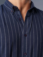 AUTUMN Deep Navy Pinstripe Shirt