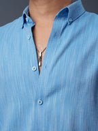 TRANSITION Light Blue Textured Shirt