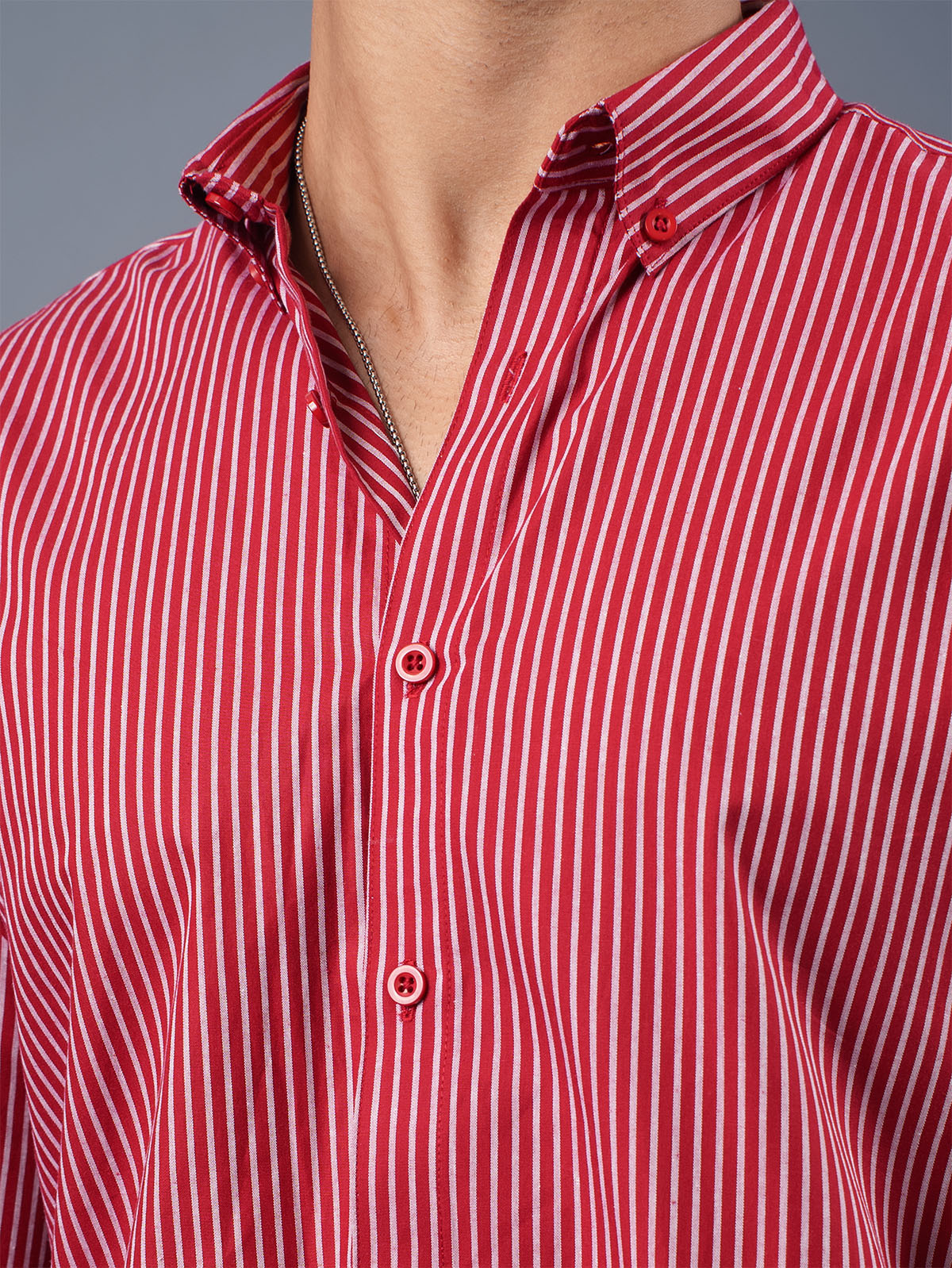 TRANSITION Maroon & White Striped Shirt