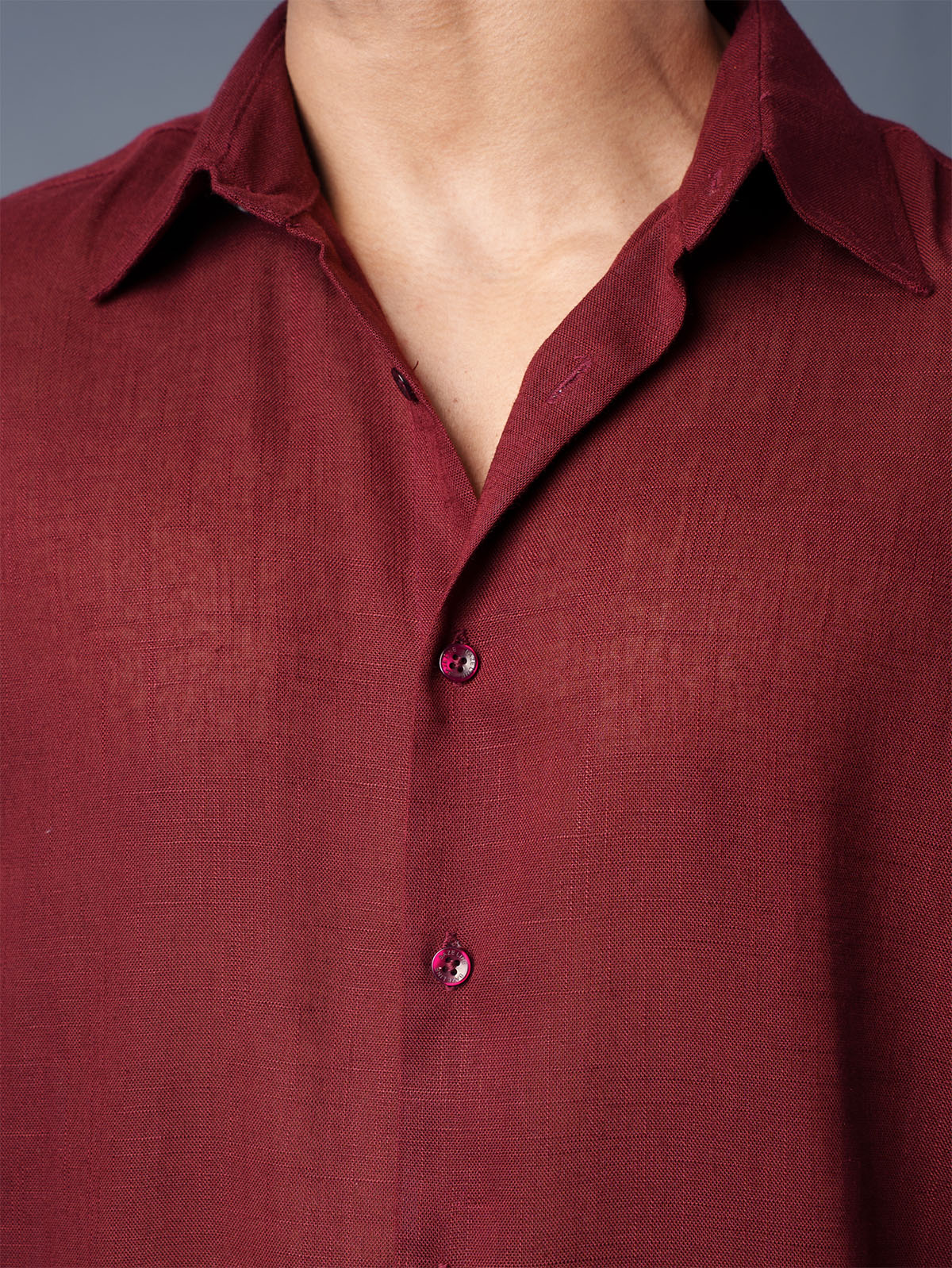 LUXURY Linen Maroon Shirt