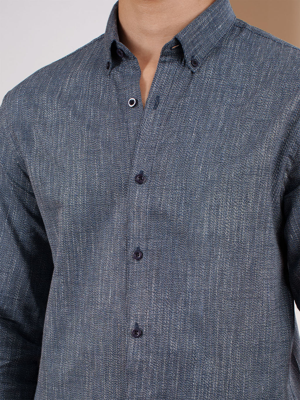 NIGHTFALL Navy Textured Shirt