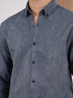 NIGHTFALL Navy Textured Shirt