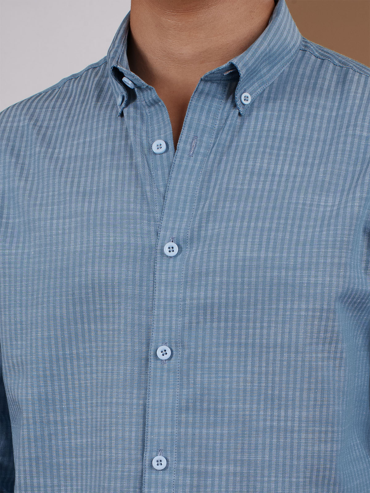 NIGHTFALL Slate Blue Micro-Stripe Shirt