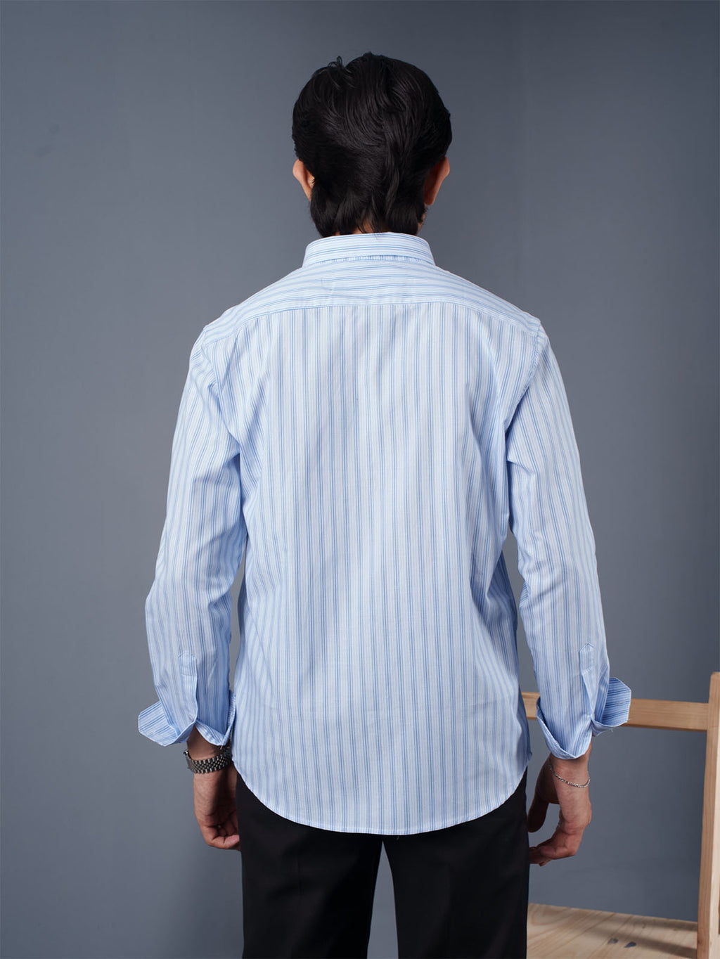 TRANSITION Sky Blue Striped Shirt