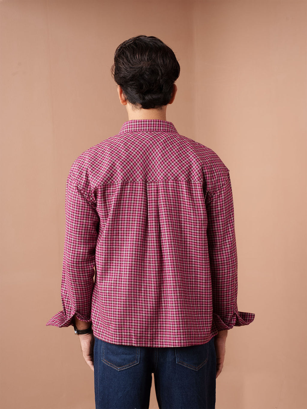 BOXY Maroon Plaid Flannel Shirt