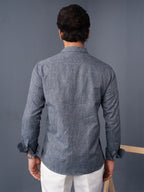 AUTUMN Navy Slub Textured Shirt
