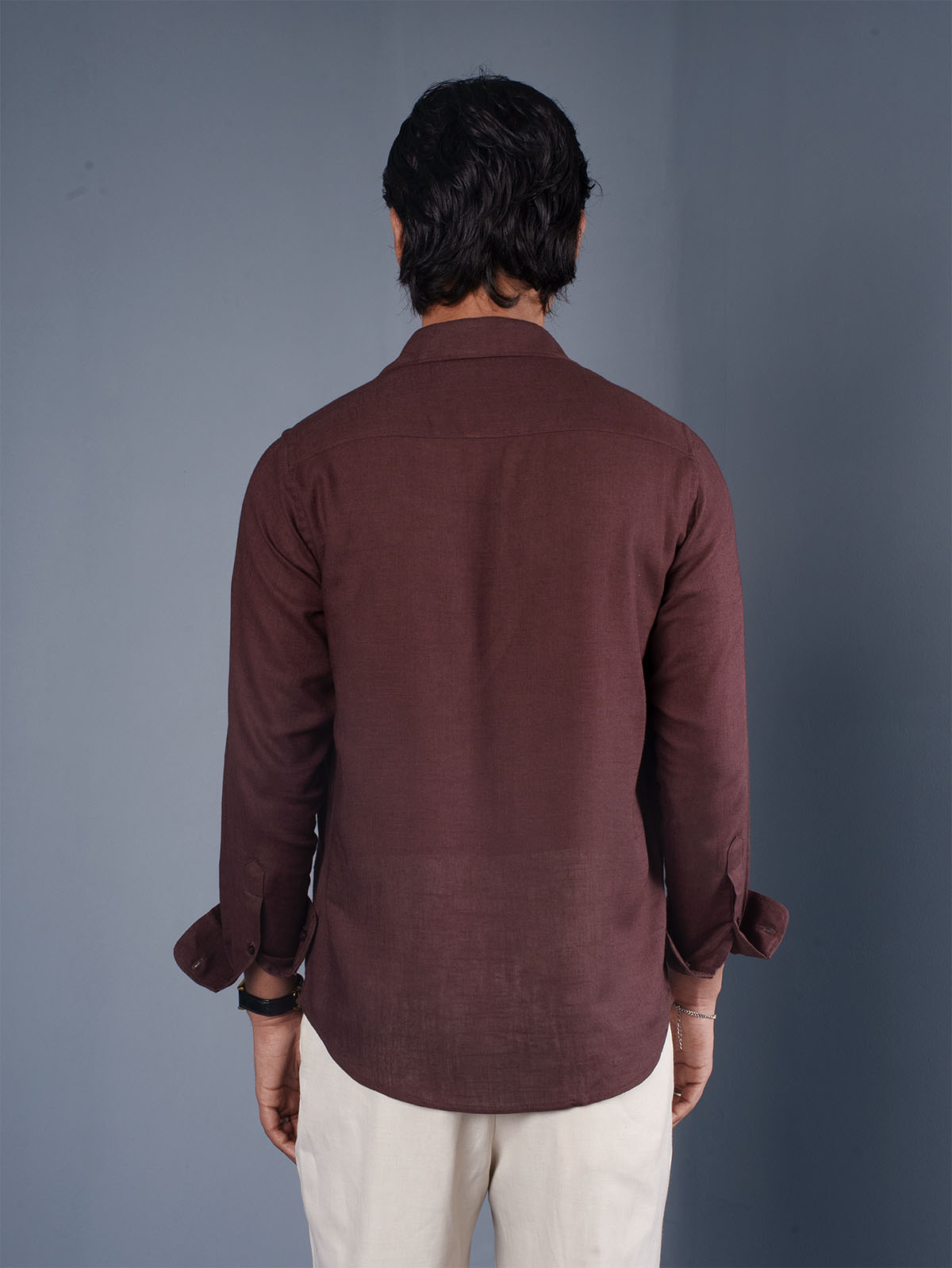 LUXURY Linen Burgundy Shirt