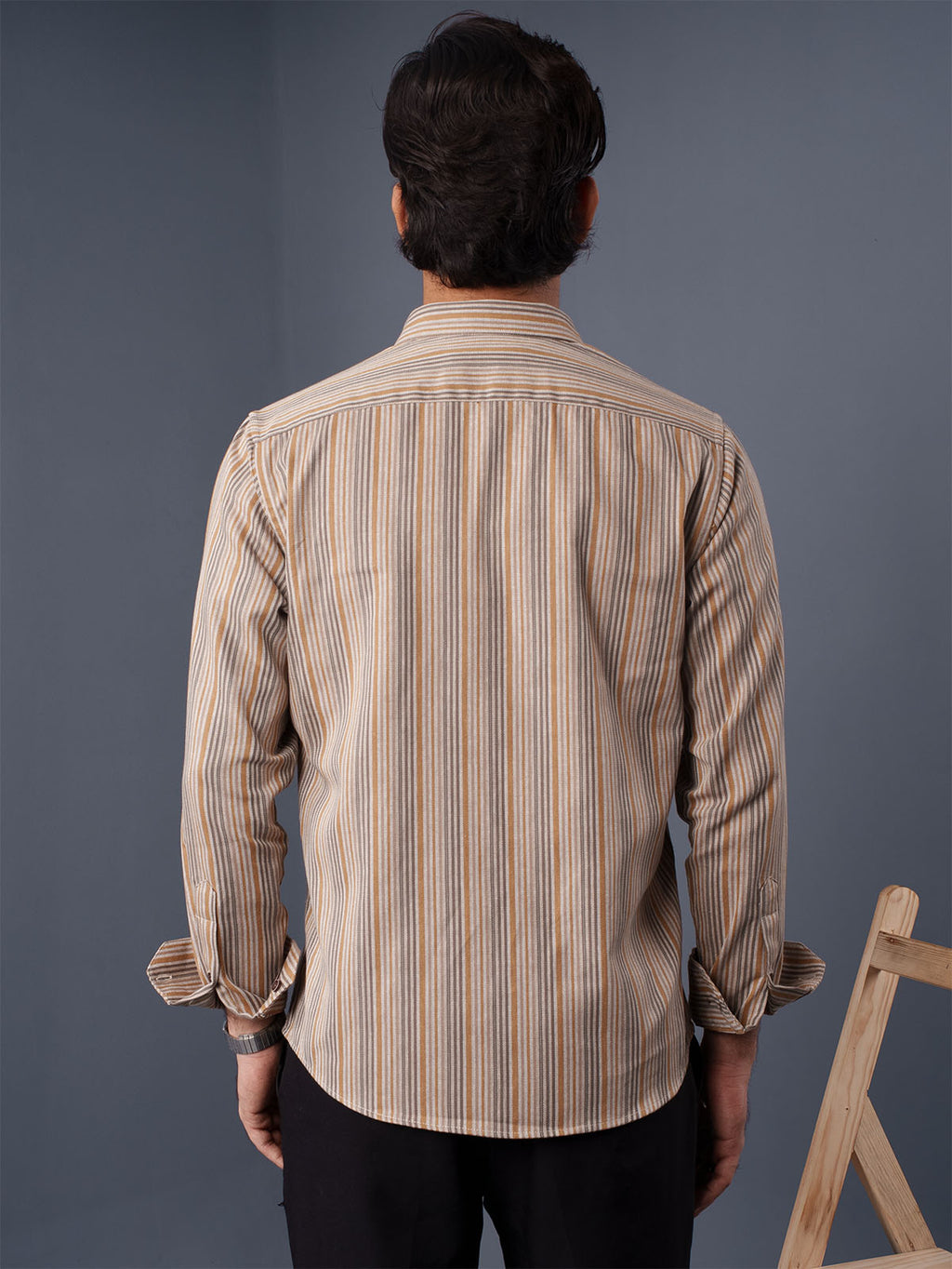 AUTUMN Mustard & Grey Striped Shirt