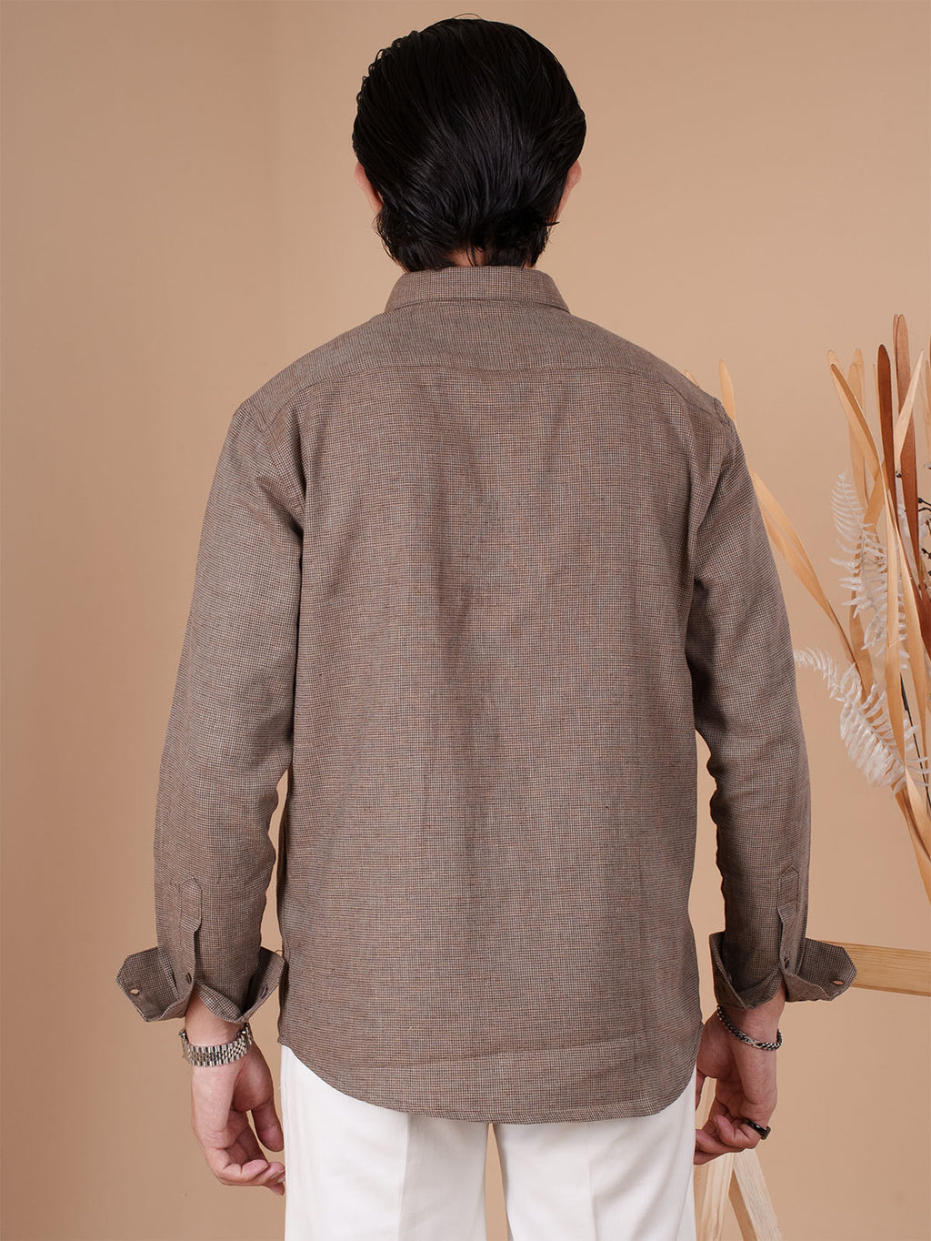 SKYFALL Coffee Micro-Check Shirt