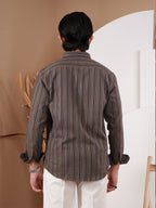 NIGHTFALL Brown Black Stripe Shirt