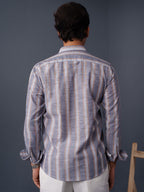 AUTUMN Grey & Ochre Striped Shirt