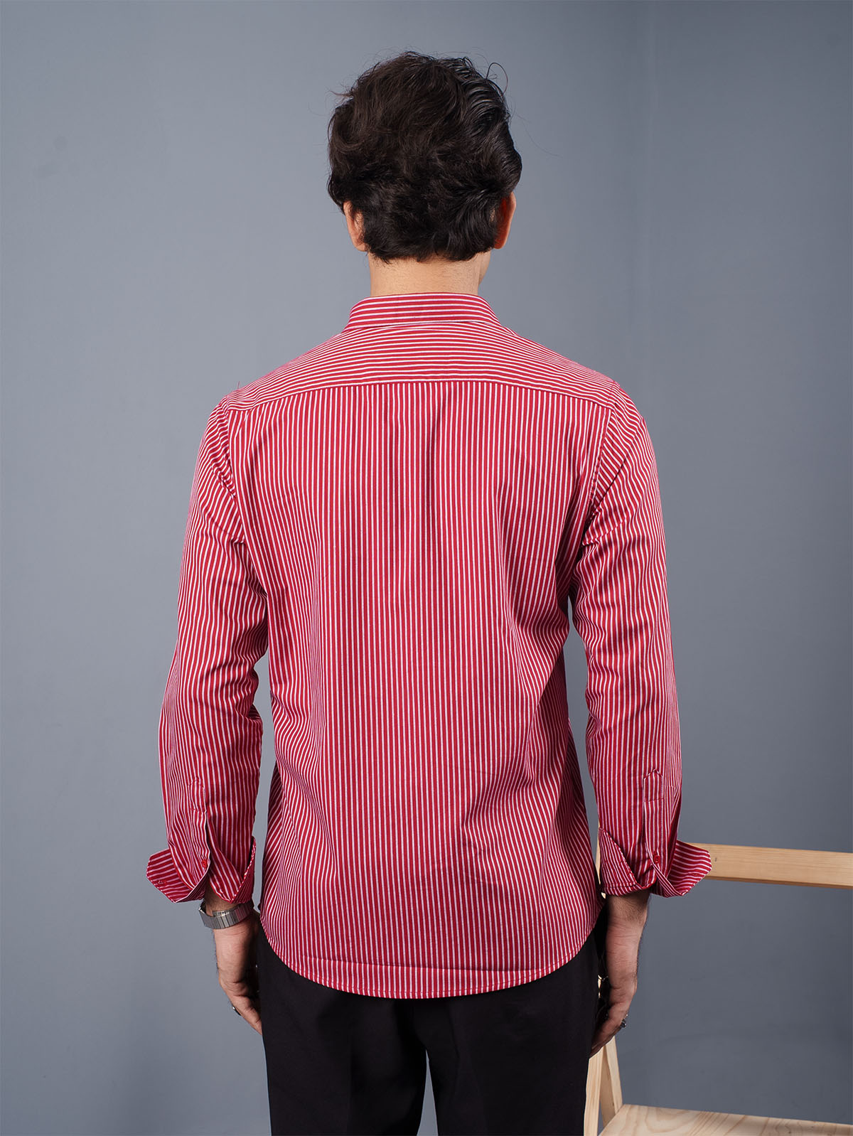 TRANSITION Maroon & White Striped Shirt