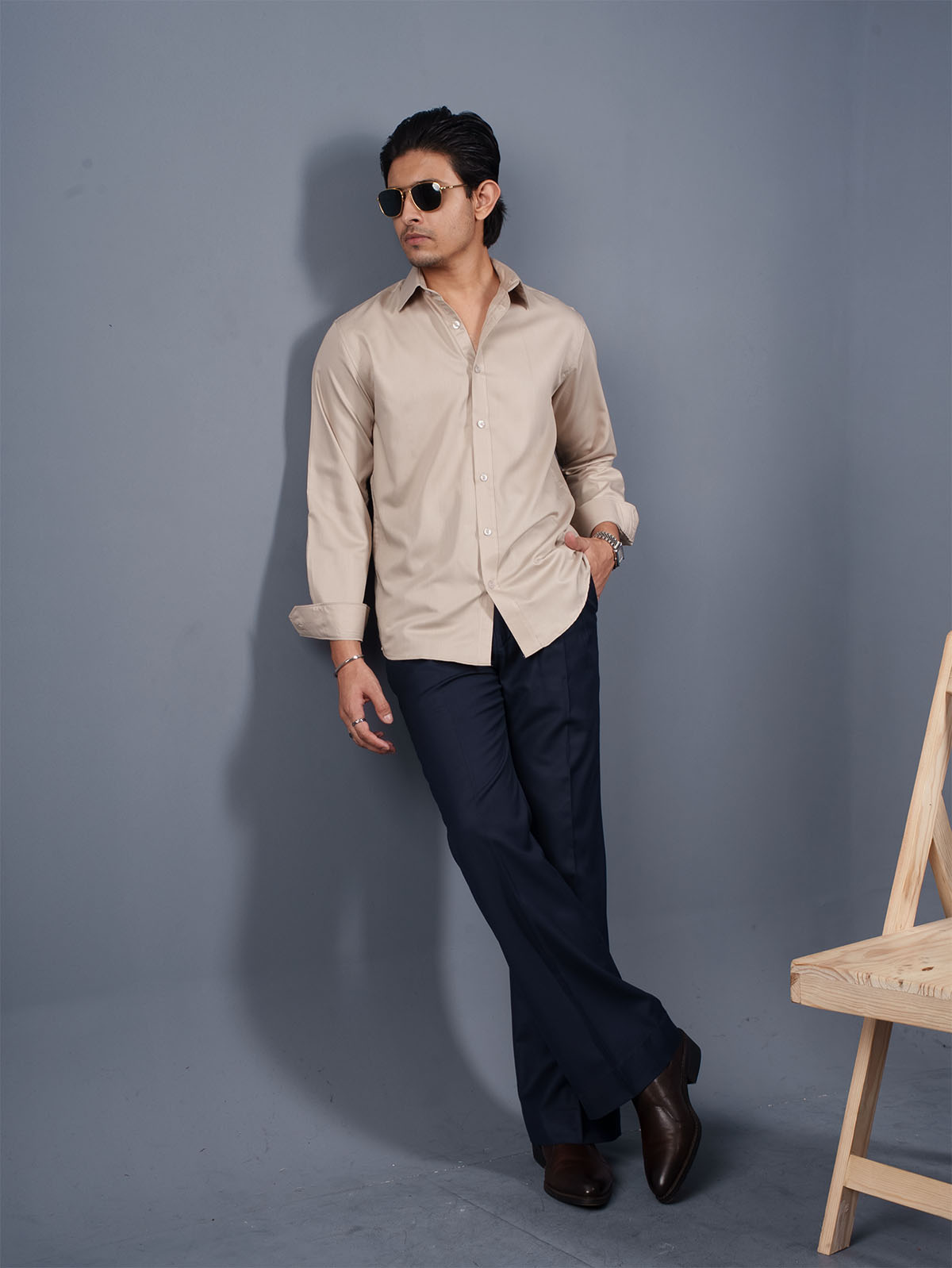 LUXURY Supremacy Executive Formal Shirt Beige