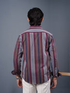 TRANSITION Maroon & Navy Multi-Striped Shirt