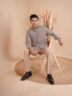 DRIZZLE Beige-Black Gingham Check Shirt