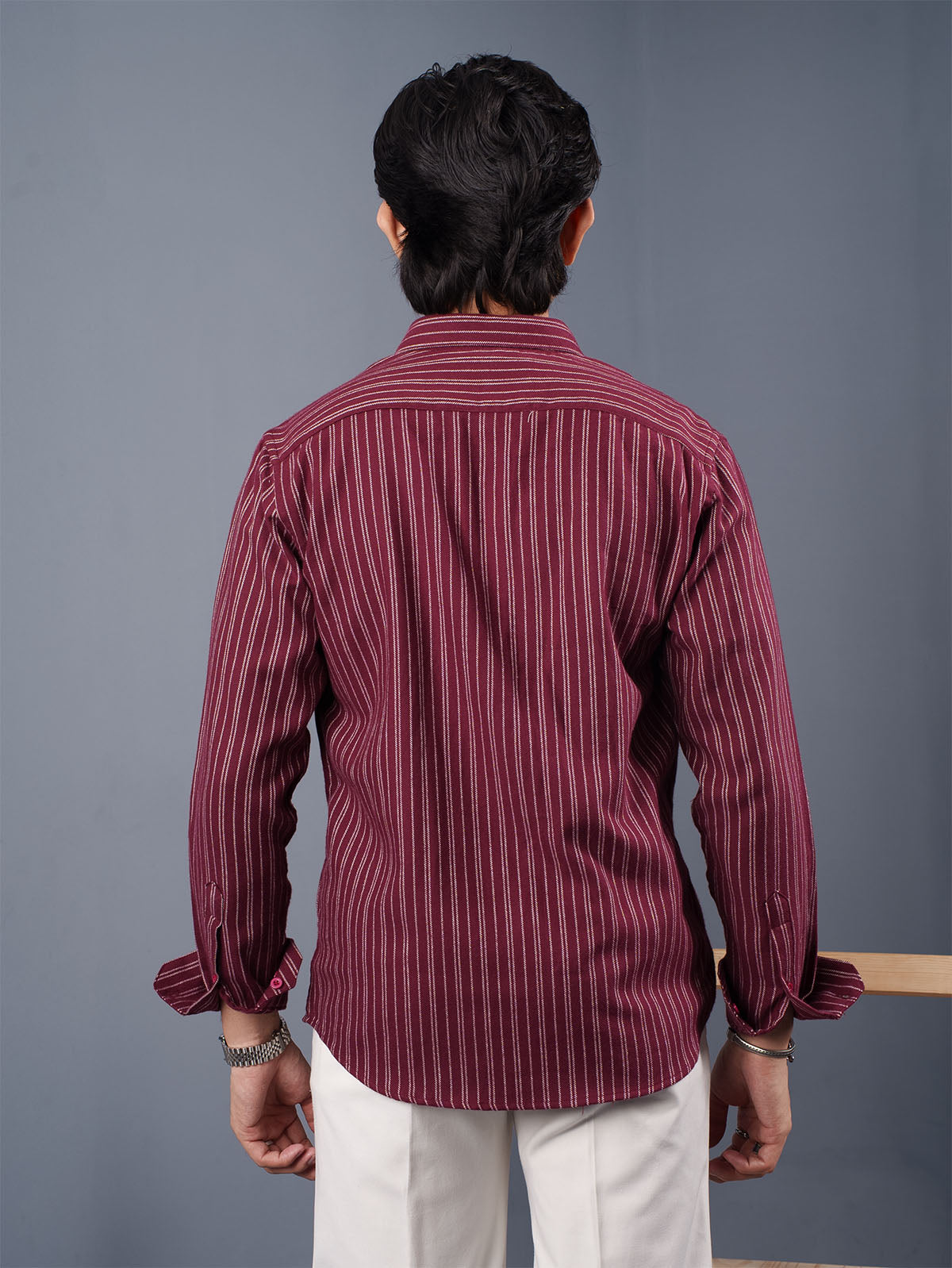 TRANSITION Maroon Striped Shirt