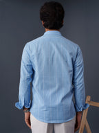 AUTUMN Sky Blue Pinstripe Shirt
