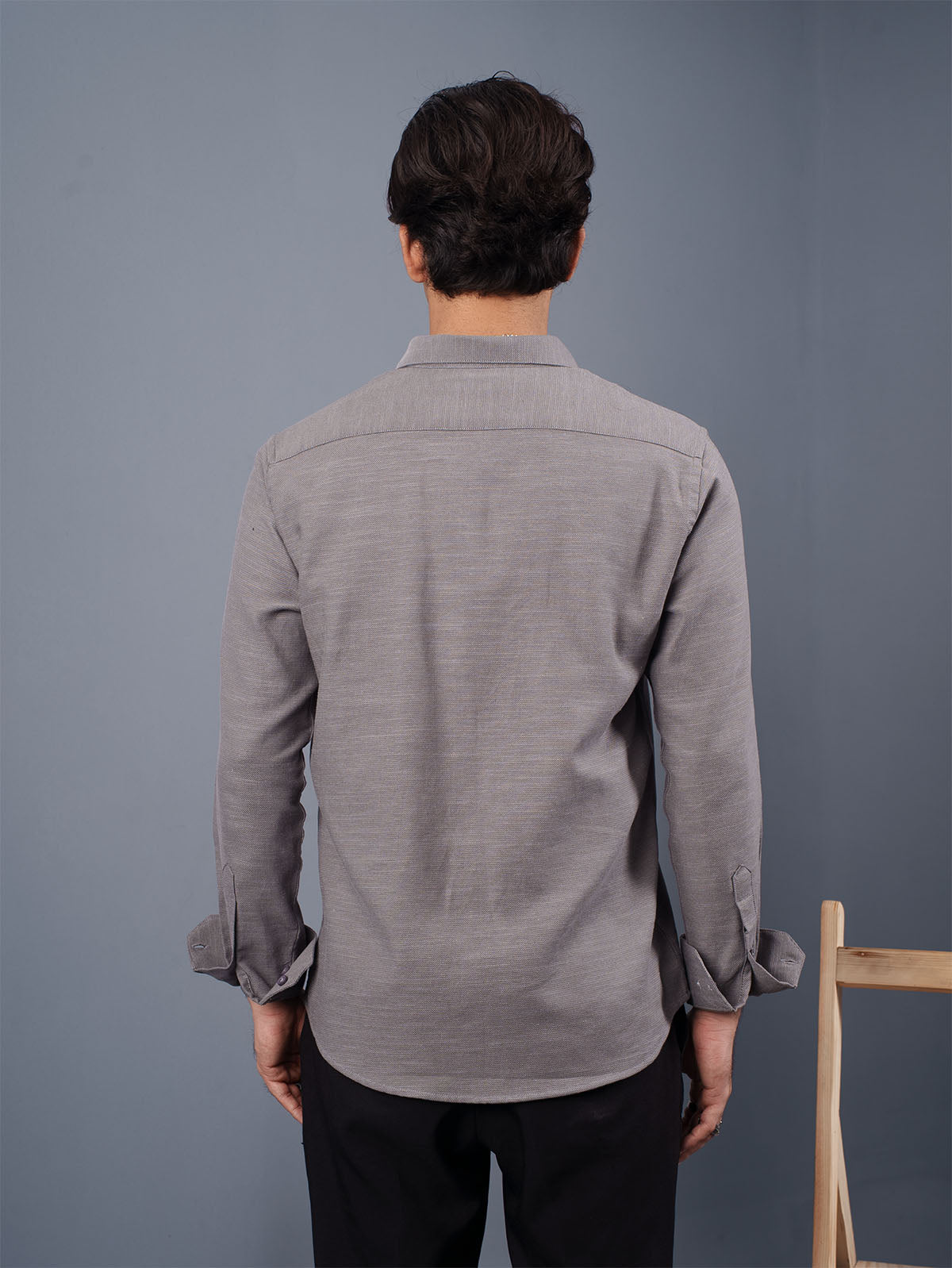 TRANSITION Grey Textured Shirt