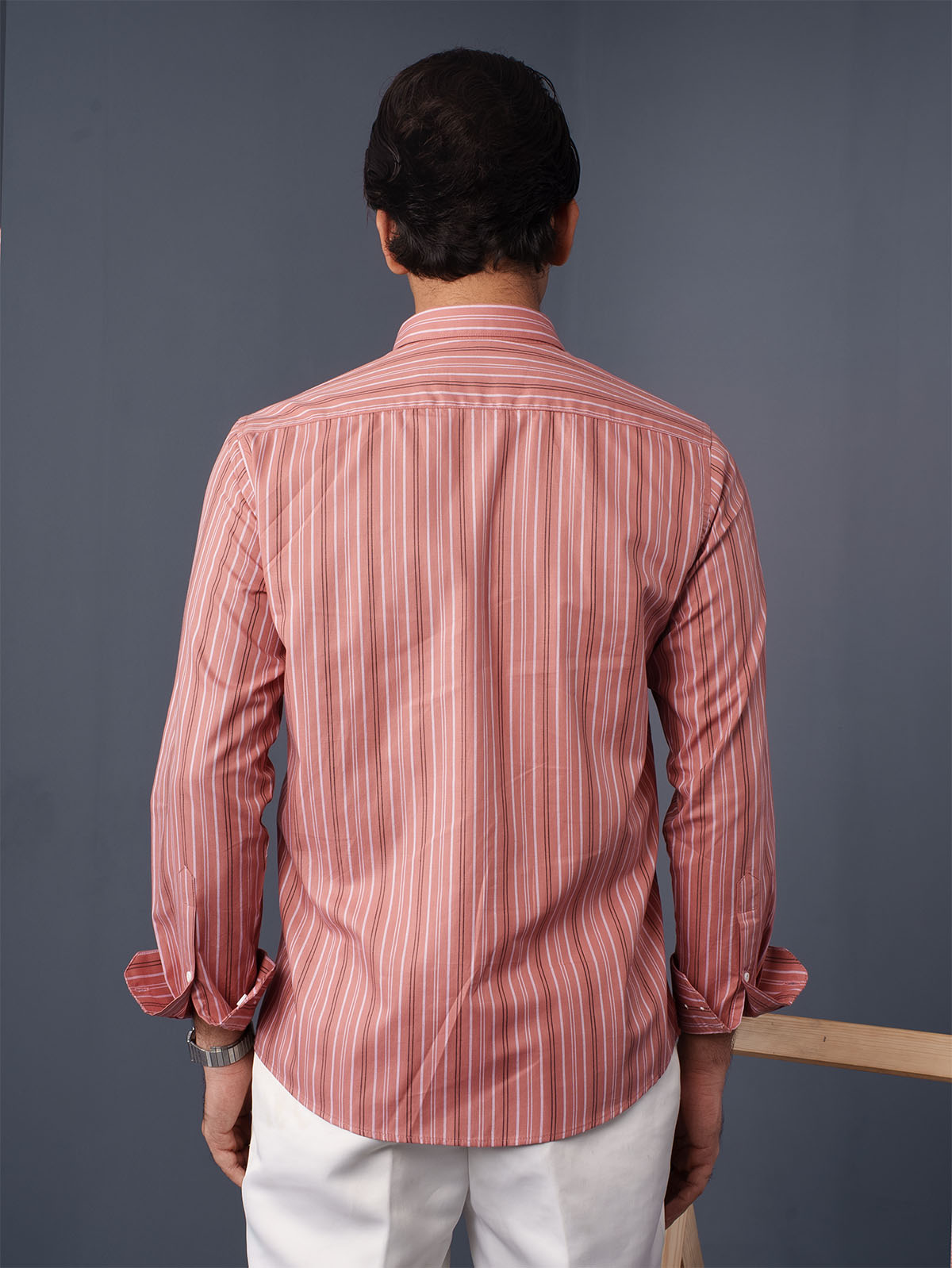 AUTUMN Terracotta & White Striped Shirt