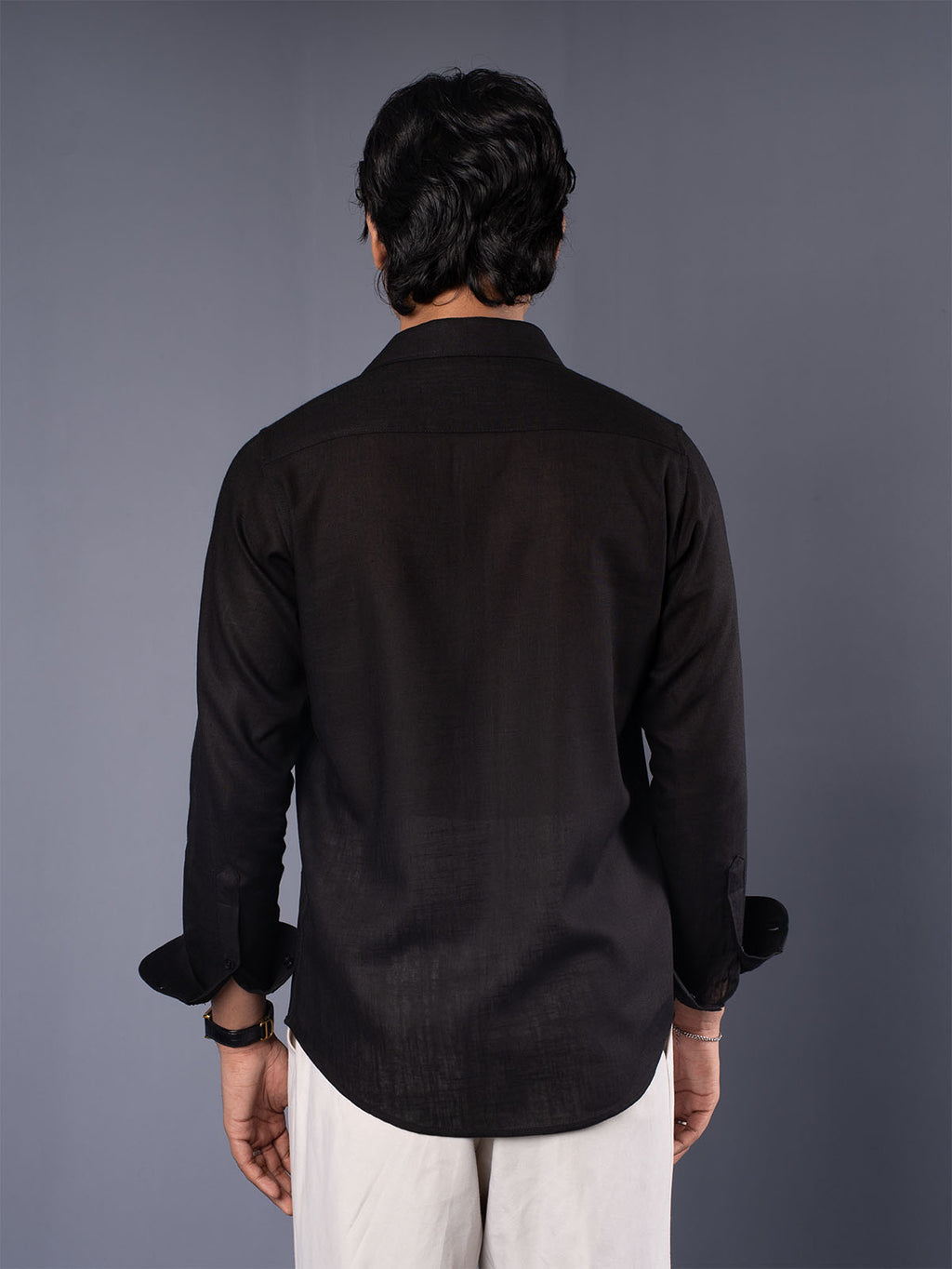 LUXURY Linen Black Shirt