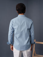 AUTUMN Slate Blue Micro Textured Shirt