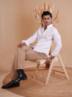 DRIZZLE Classic White Textured Shirt