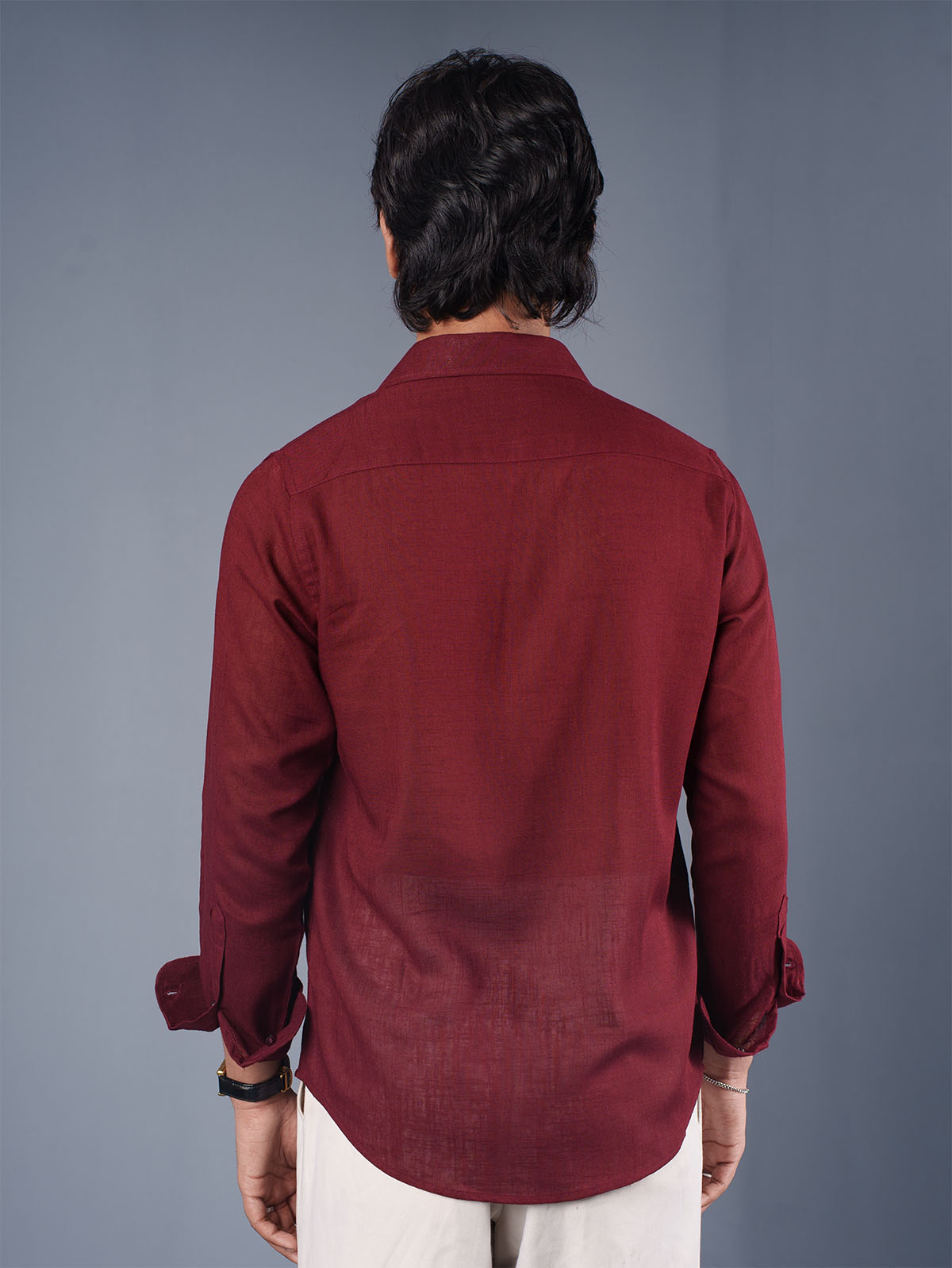 LUXURY Linen Maroon Shirt