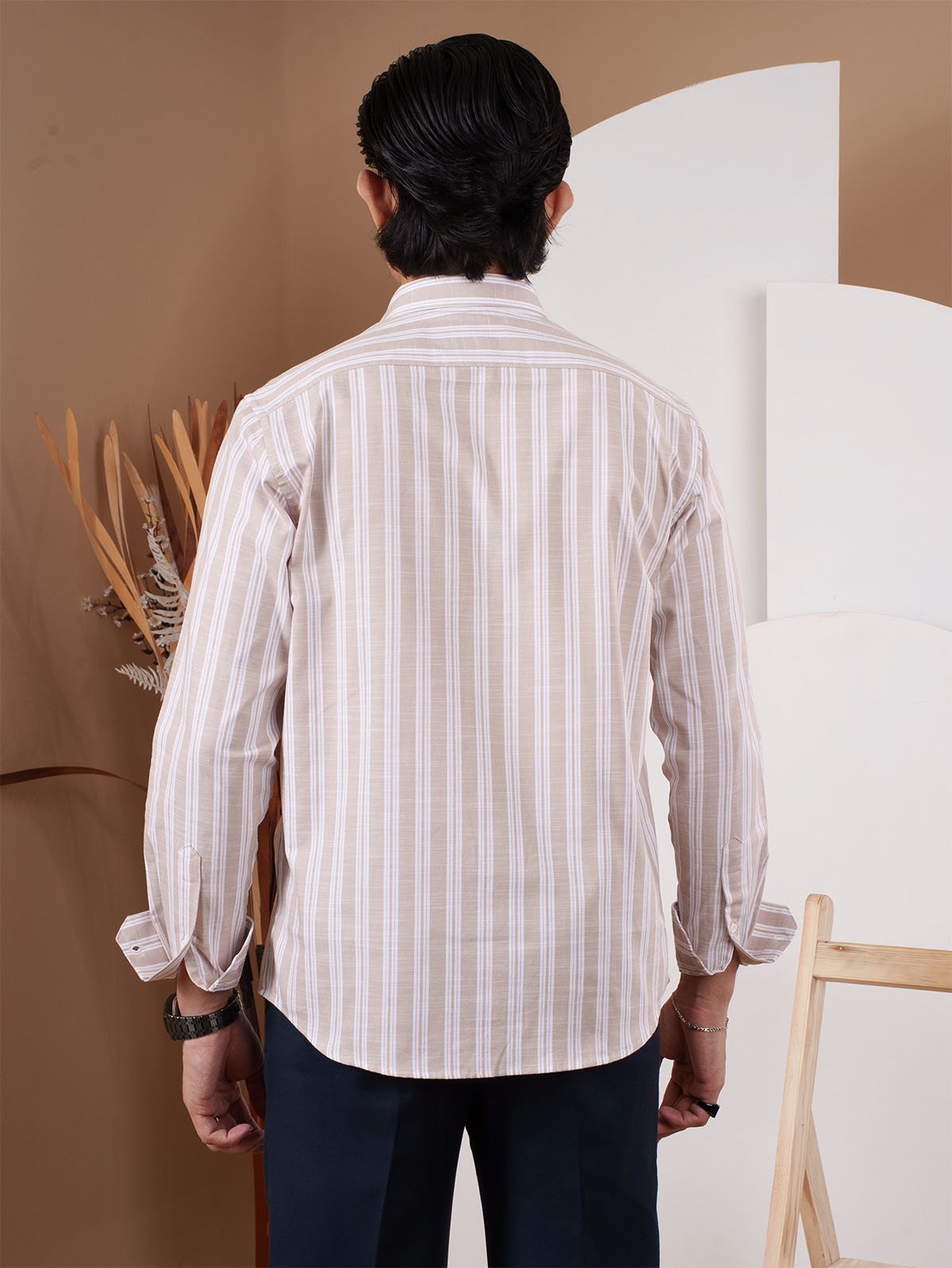 NIGHTFALL Beige Stripe Shirt
