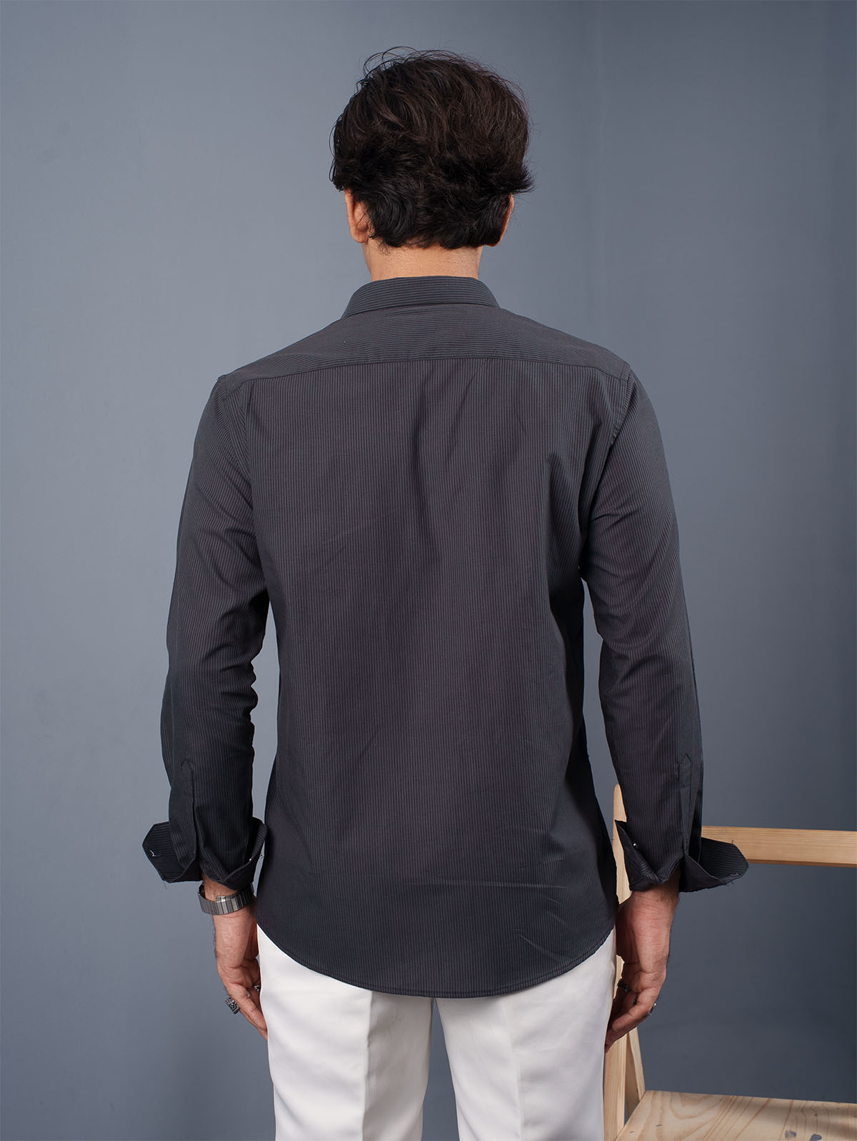 TRANSITION Black Micro-Striped Shirt