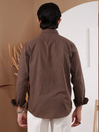 NIGHTFALL Solid Chocolate Brown Shirt