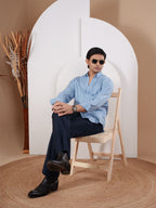 NIGHTFALL Sky Blue Stripe Shirt