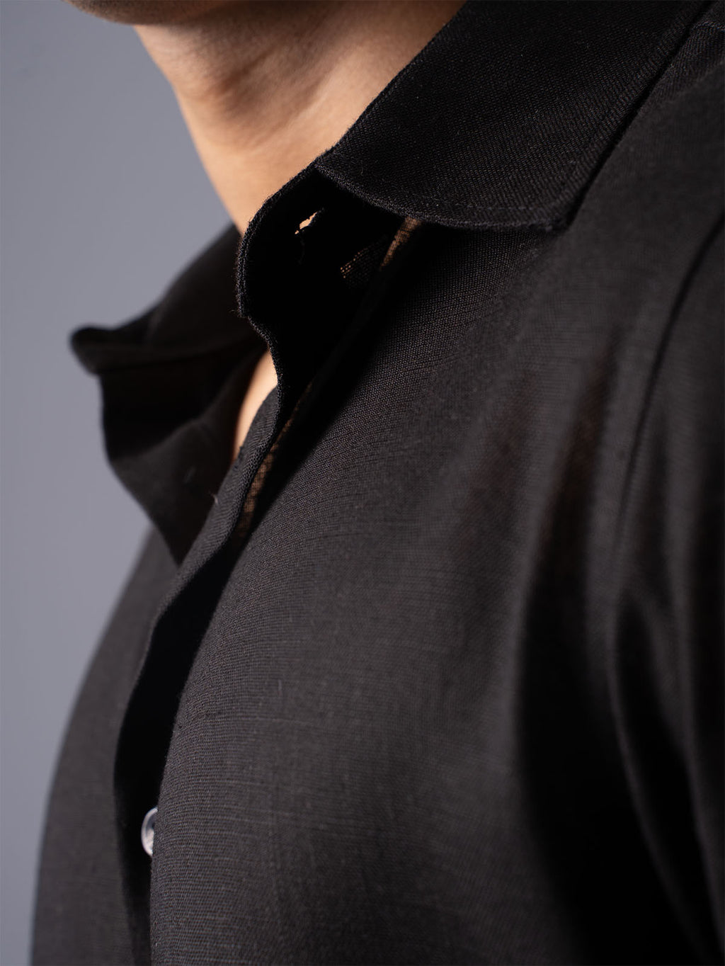 LUXURY Linen Black Shirt