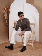 NIGHTFALL Brown Black Stripe Shirt