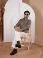 NIGHTFALL Olive Textured Shirt