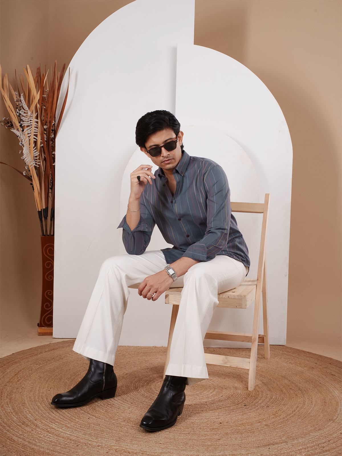 NIGHTFALL Charcoal Multi-Stripe Shirt