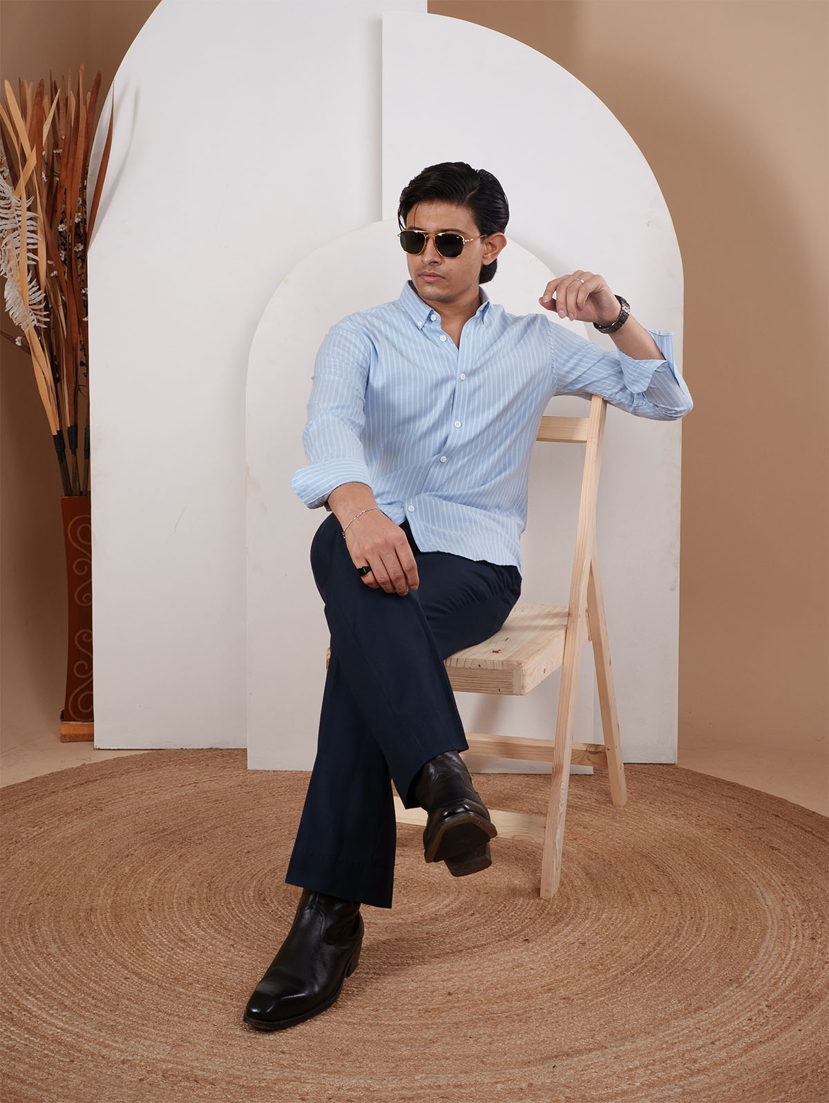 NIGHTFALL Light Blue Stripe Shirt