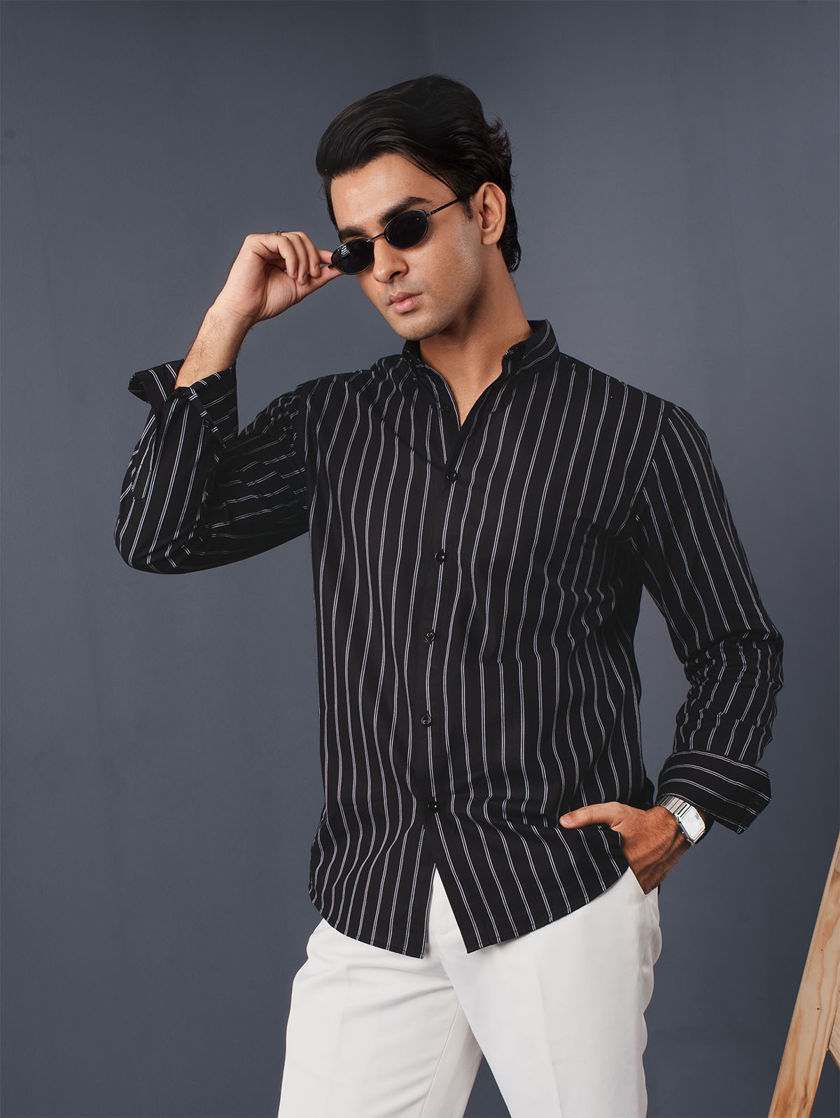 AUTUMN Black Striped Shirt [Most Requested]