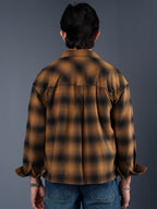 BOXY Mustard & Black Plaid Flannel Shirt