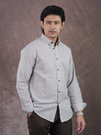 ASCEND Light Coffee Ivory Stripe Shirt - BazeLine