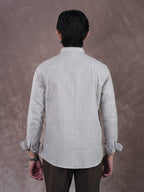 ASCEND Light Coffee Ivory Stripe Shirt - BazeLine