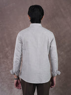 ASCEND Light Coffee Ivory Stripe Shirt - BazeLine