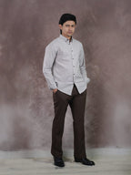 ASCEND Light Coffee Ivory Stripe Shirt - BazeLine