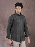 ASCEND Midnight Olive Shadow Stripe Shirt - BazeLine