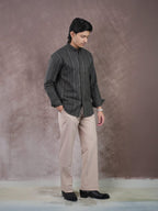 ASCEND Midnight Olive Shadow Stripe Shirt - BazeLine